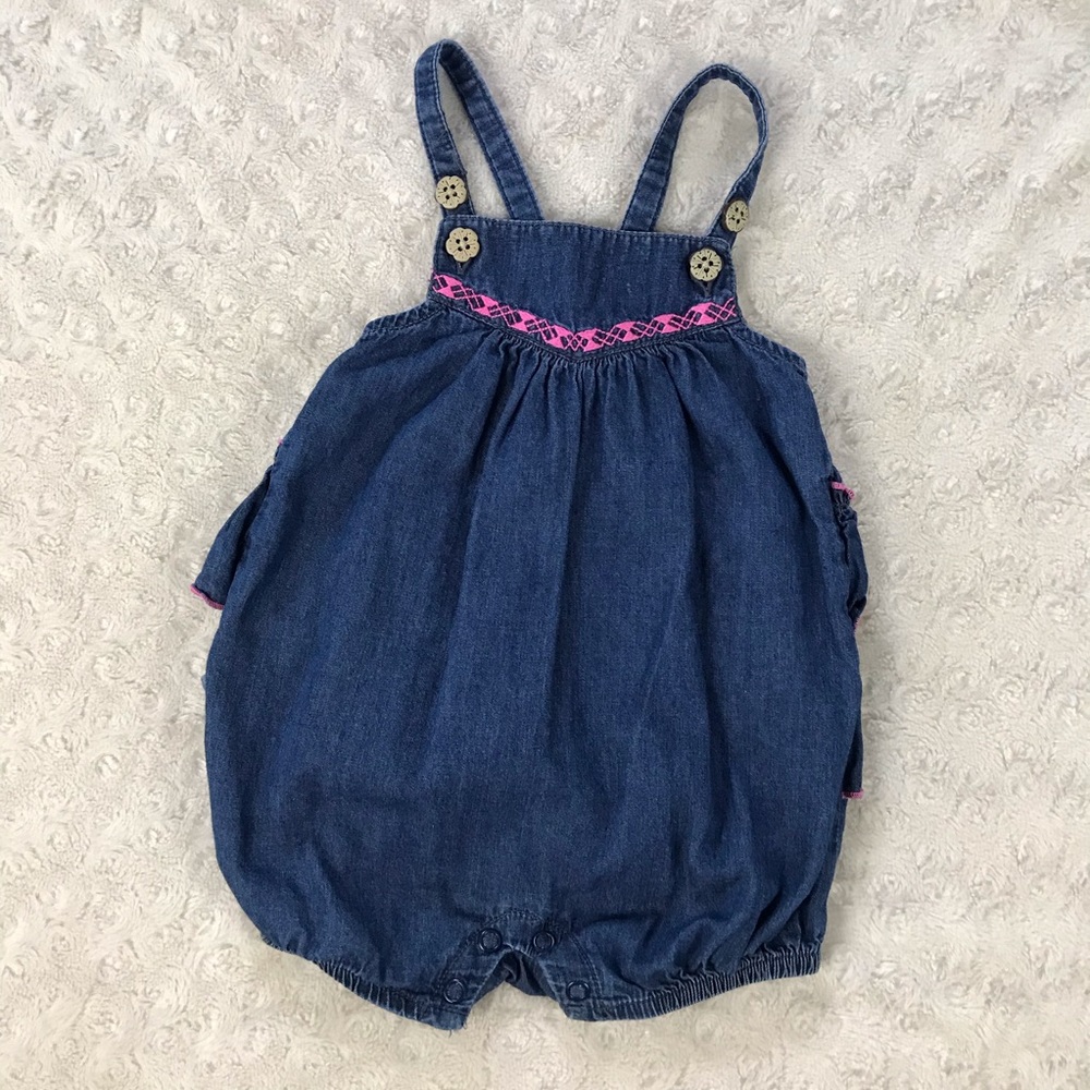 The Children’s Place Ruffle Romper Blue Pink